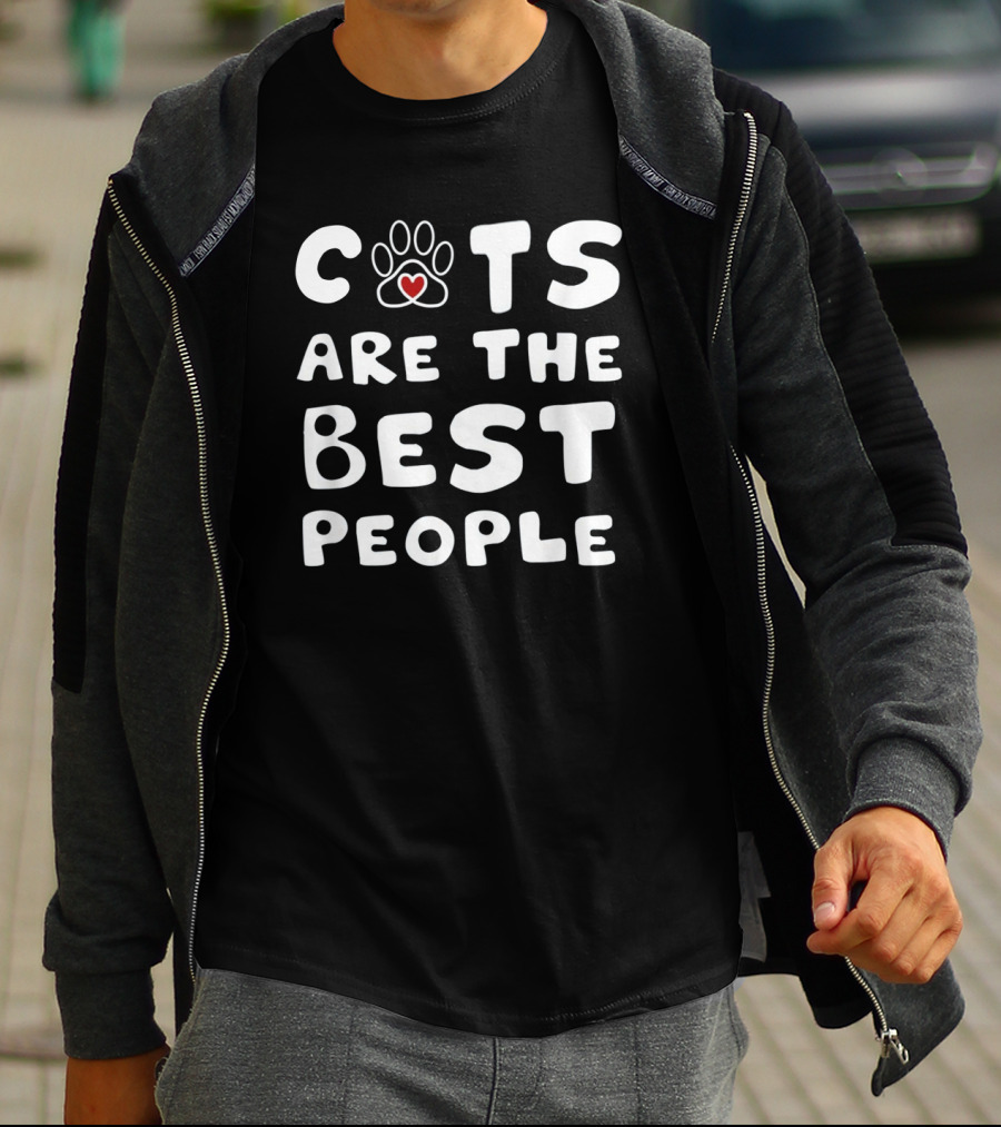 Cats Are The Best People Paw Heart T-Shirt
