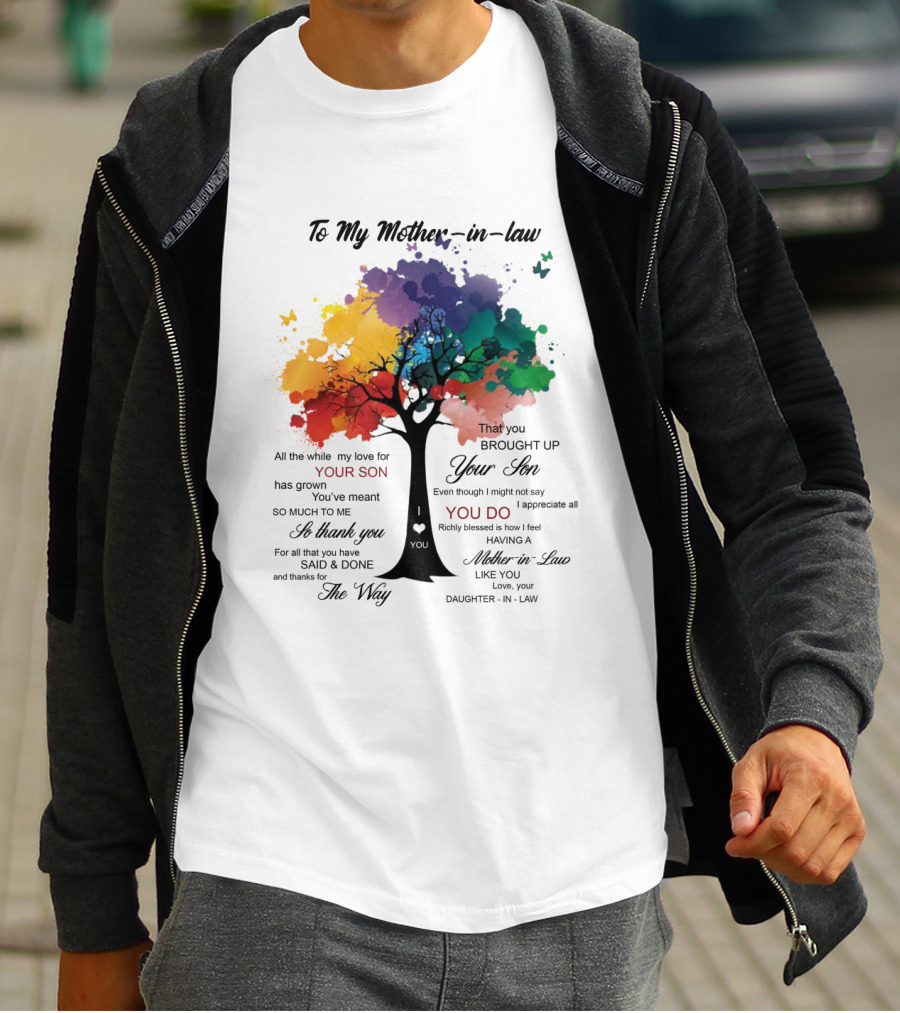 To My Mother-in-Law Mother’s Day Birthday Gift Idea From Daughter-in-Law Richly Blessed Colorful Tree T-Shirt