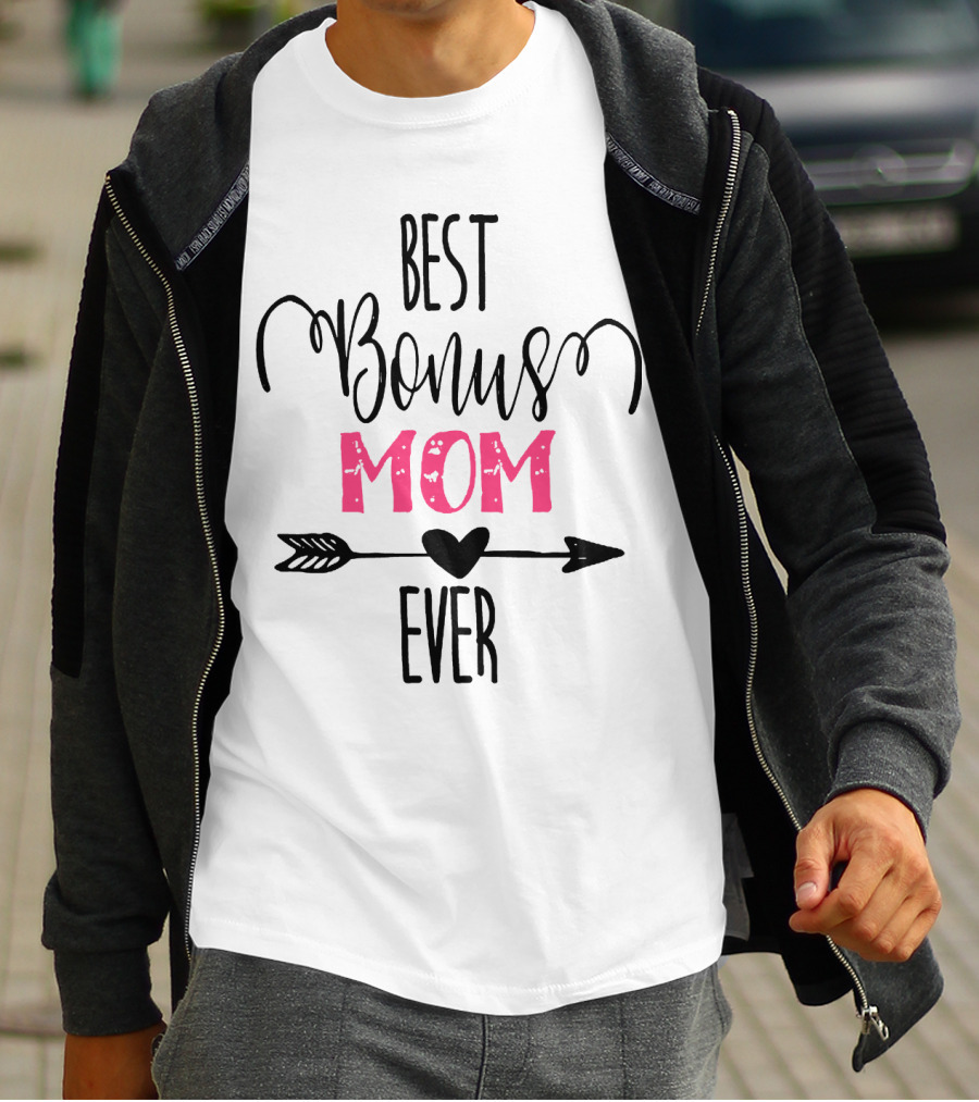 Best Bonus Mom Ever Arrow Heart T-Shirt