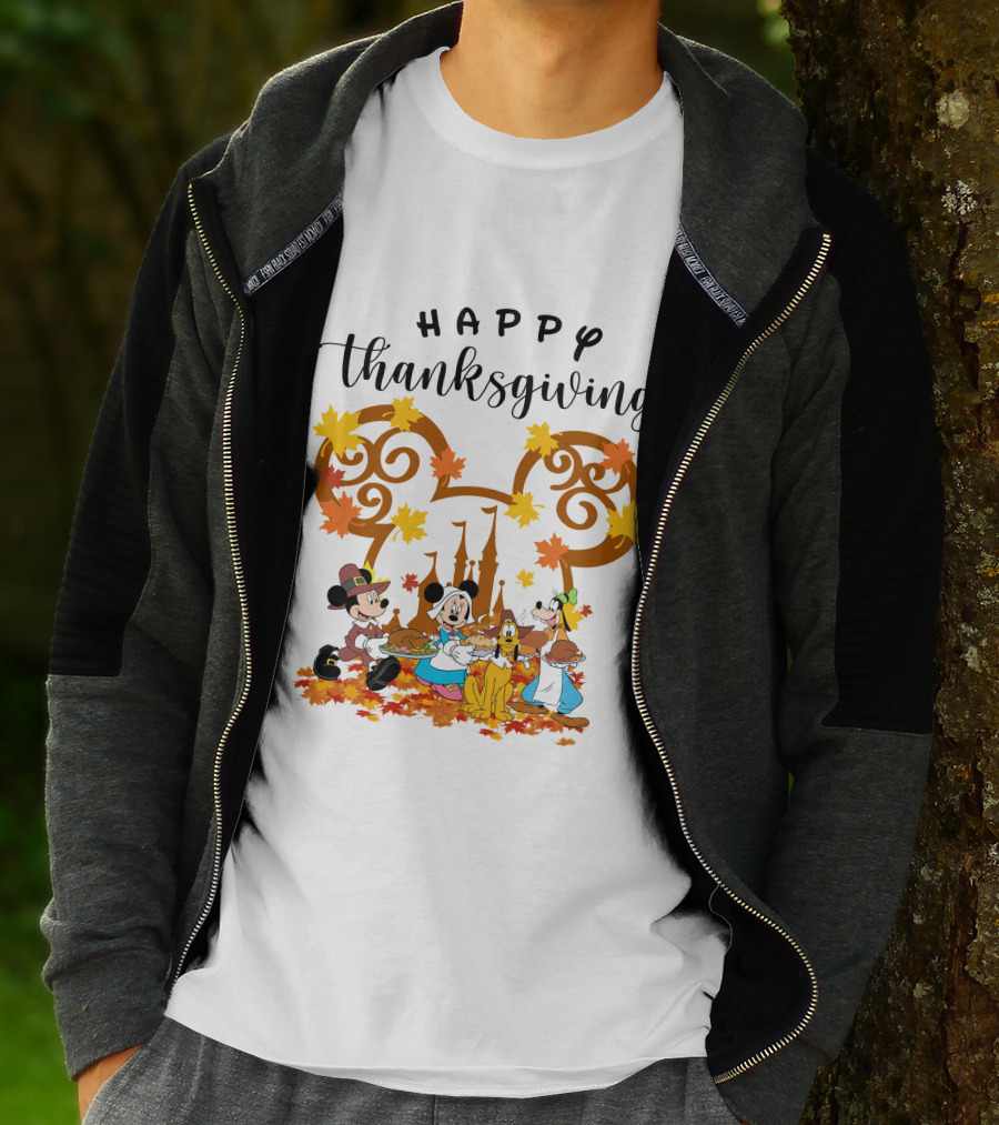 Happy Thanksgiving Disney Characters Festive T-Shirt