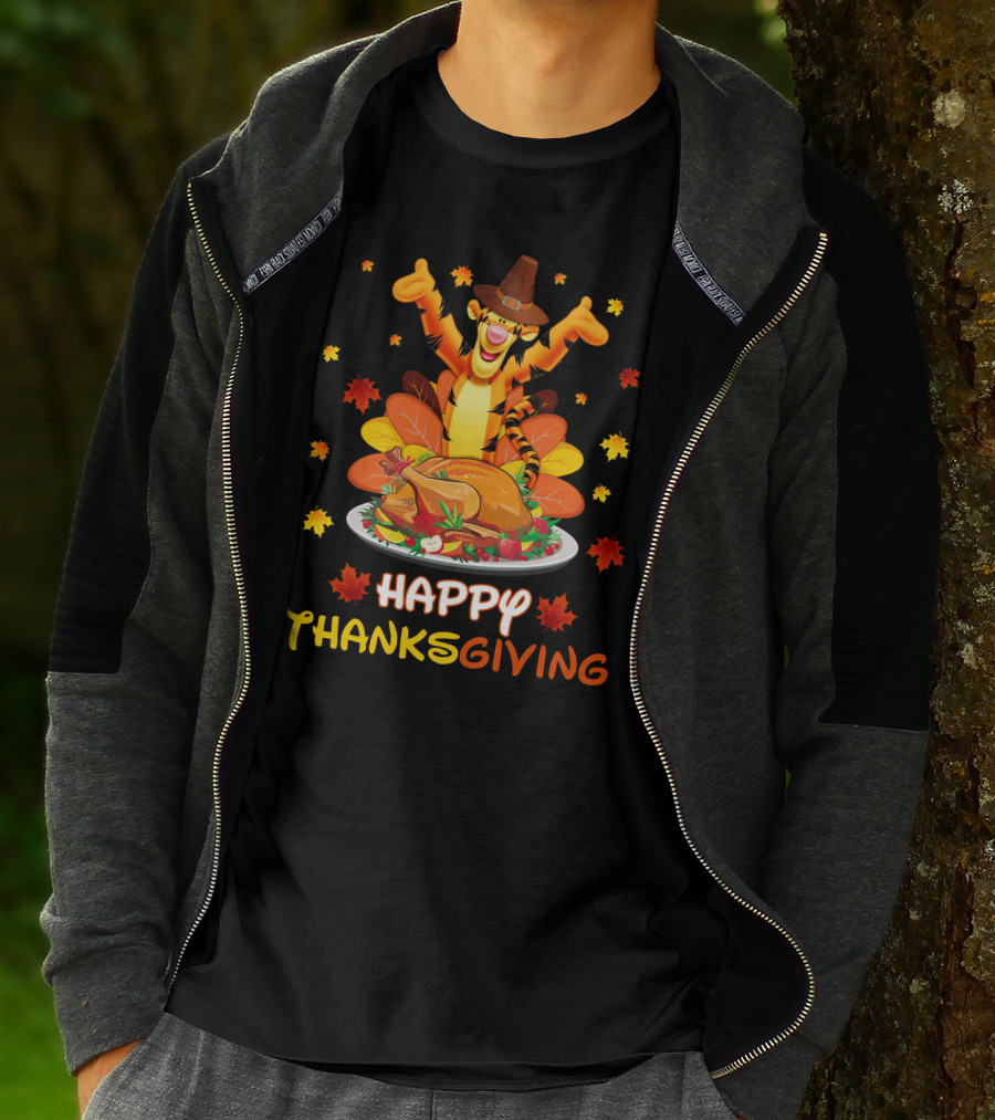 Tigger Happy Thanksgiving Turkey Feast T-Shirt