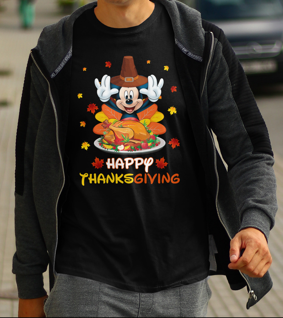 Happy Thanksgiving Mickey Turkey Feast T-Shirt