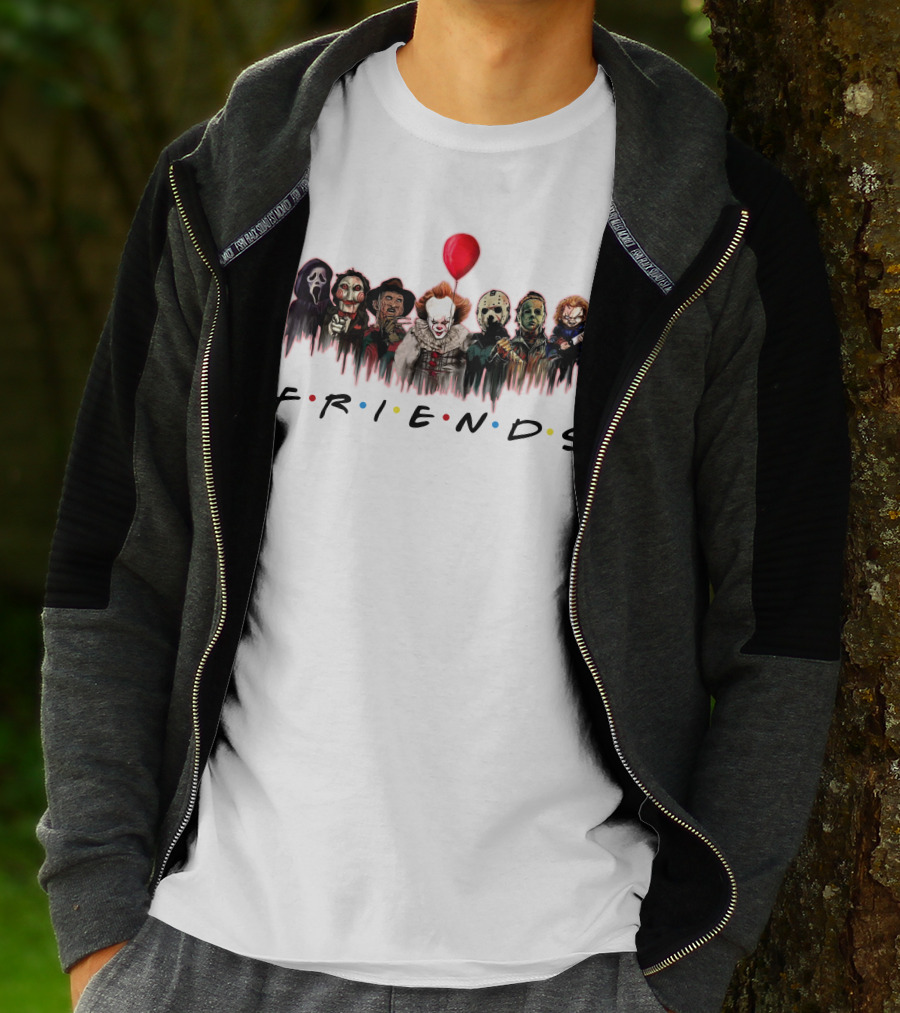 FRIEND KILLER Halloween Horror Characters With Red Balloon T-Shirt