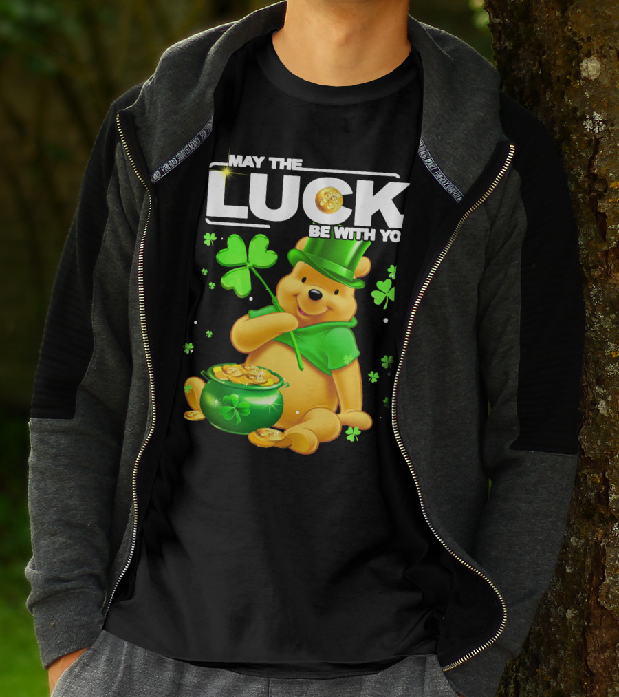 May The Luck Be With You Shamrock Pot Of Gold Bear T-Shirt