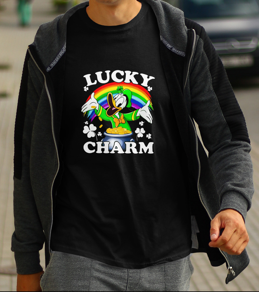 LUCKY CHARM Rainbow Donald Duck Pot Of Gold T-Shirt