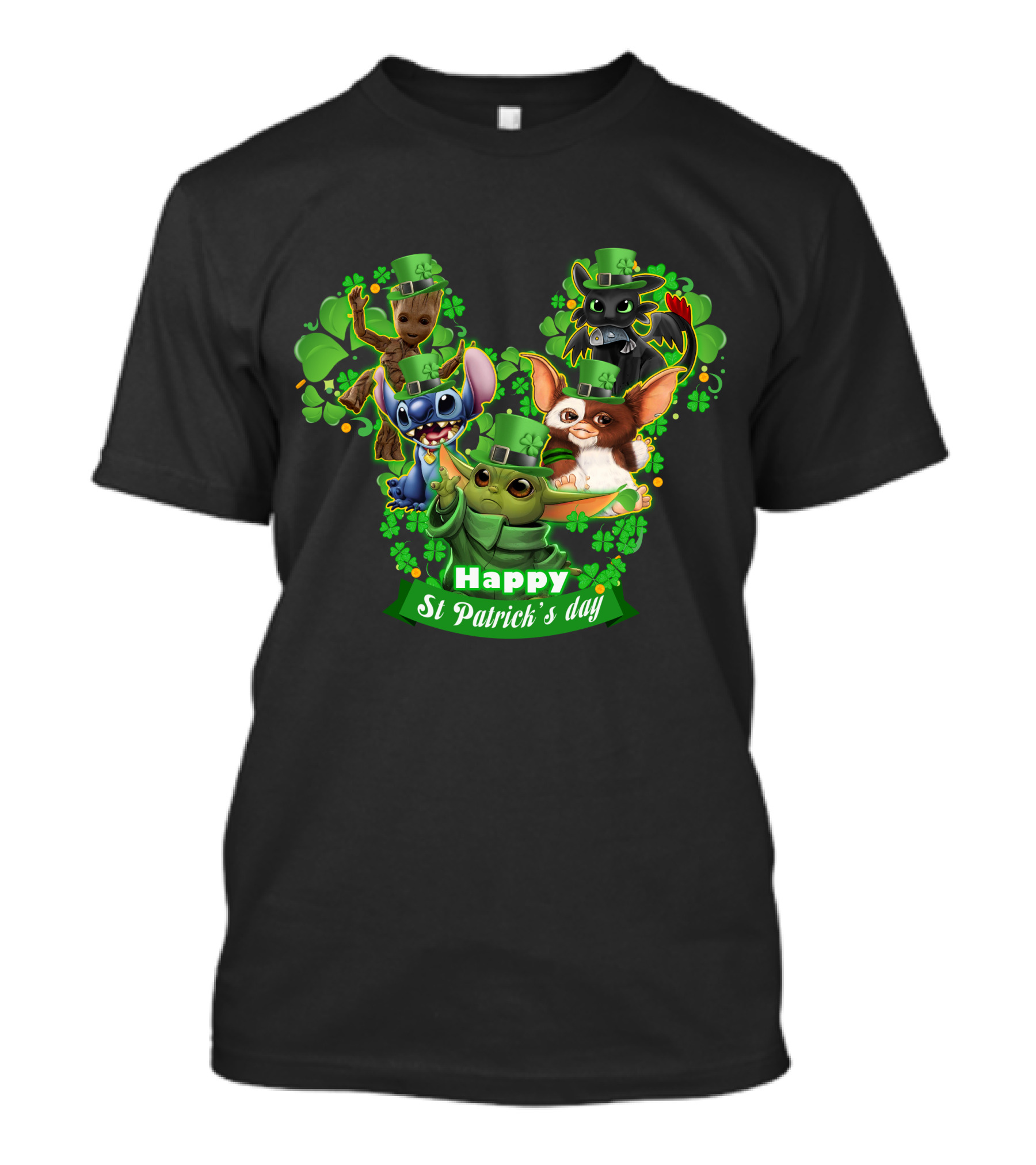 Happy St Patrick's Day Baby Yoda And Friends T-Shirt