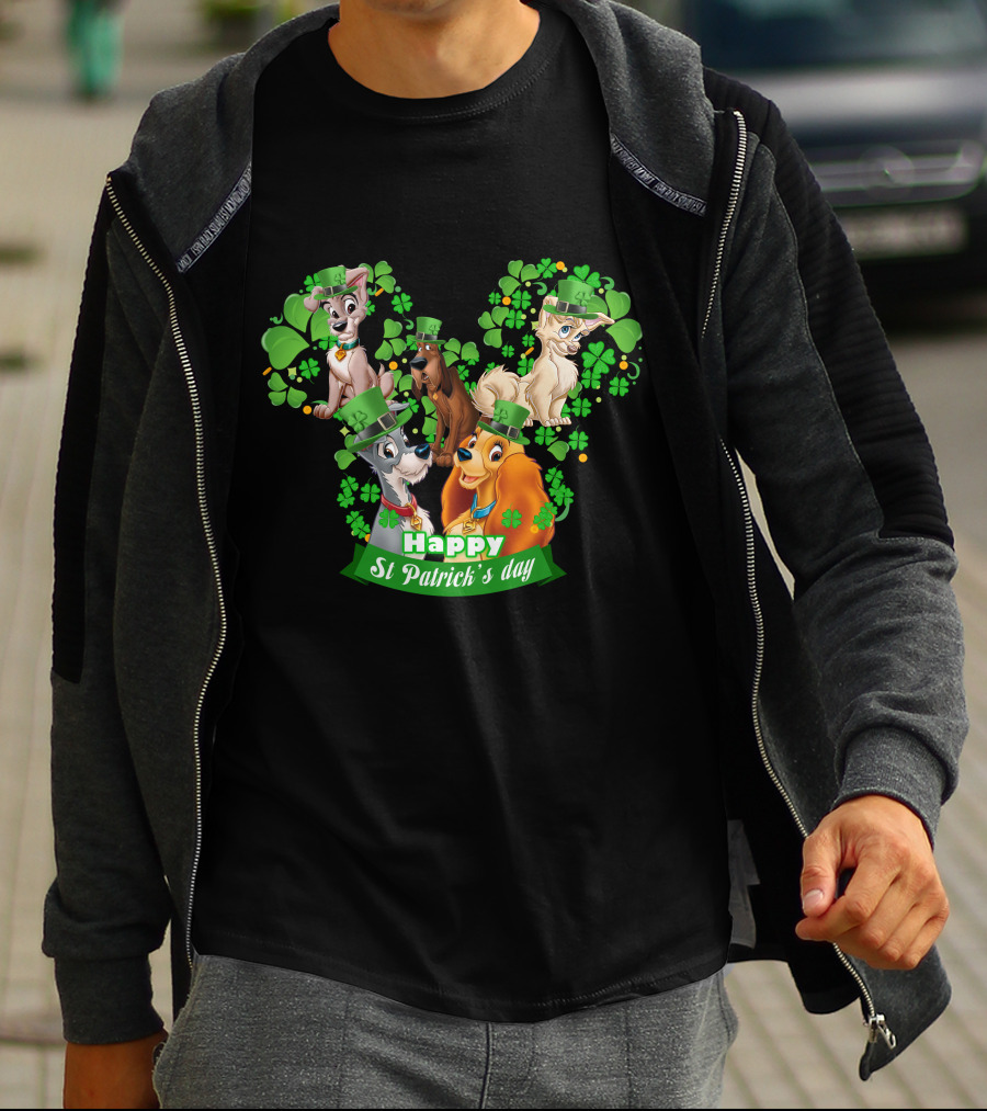 Lady And Tramp Happy St Patrick's Day T-Shirt
