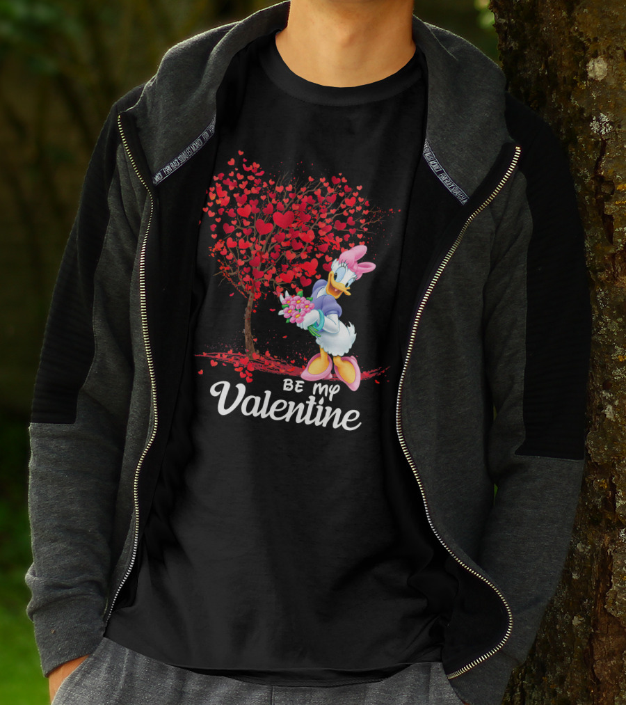Be My Valentine Daisy Duck Hearts Tree T-Shirt