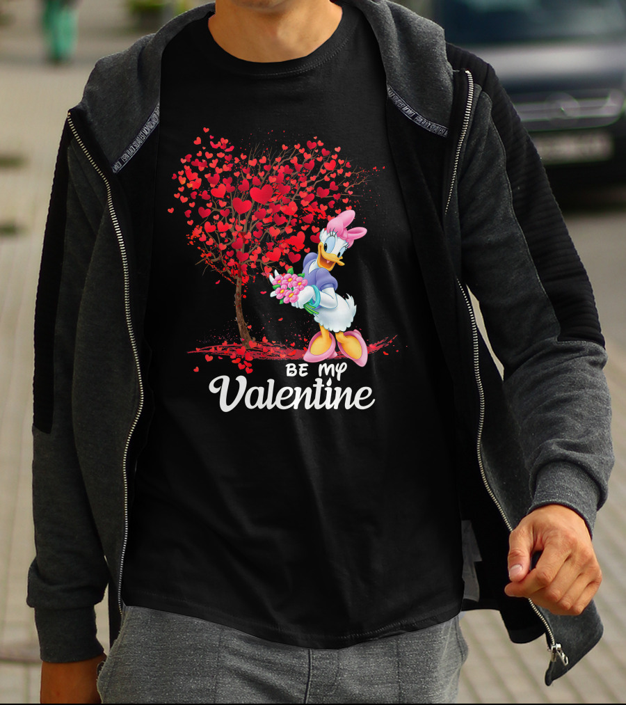 Be My Valentine Daisy Duck Hearts Tree T-Shirt