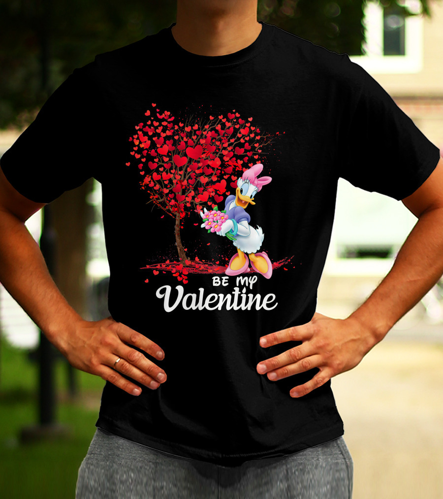 Be My Valentine Daisy Duck Hearts Tree T-Shirt