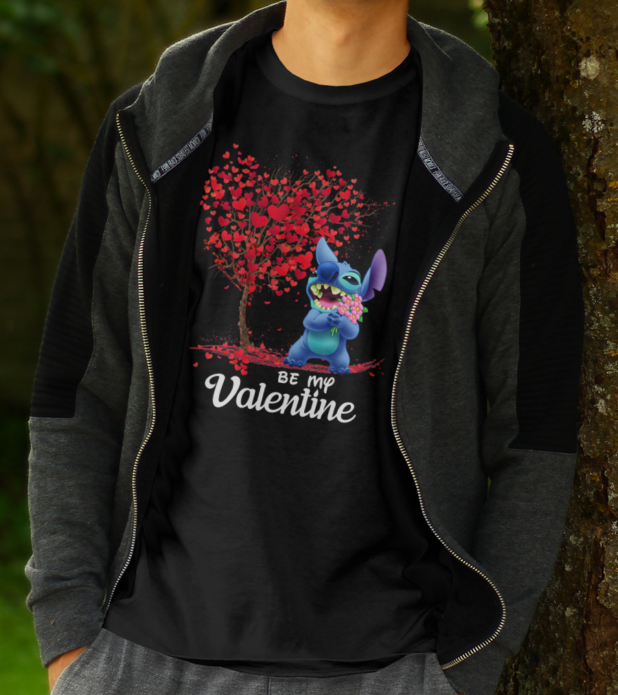 Be My Valentine Stitch Heart Tree T-Shirt