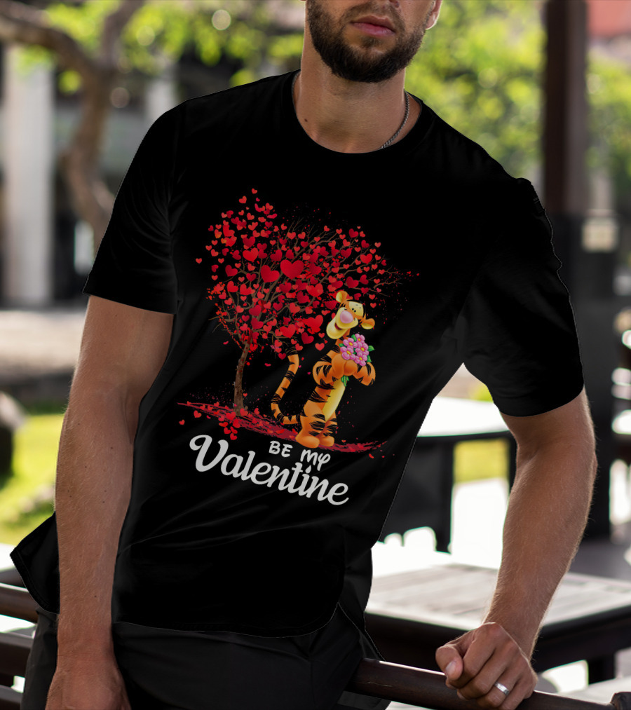 Be My Valentine Tiger Hearts Bouquet T-Shirt
