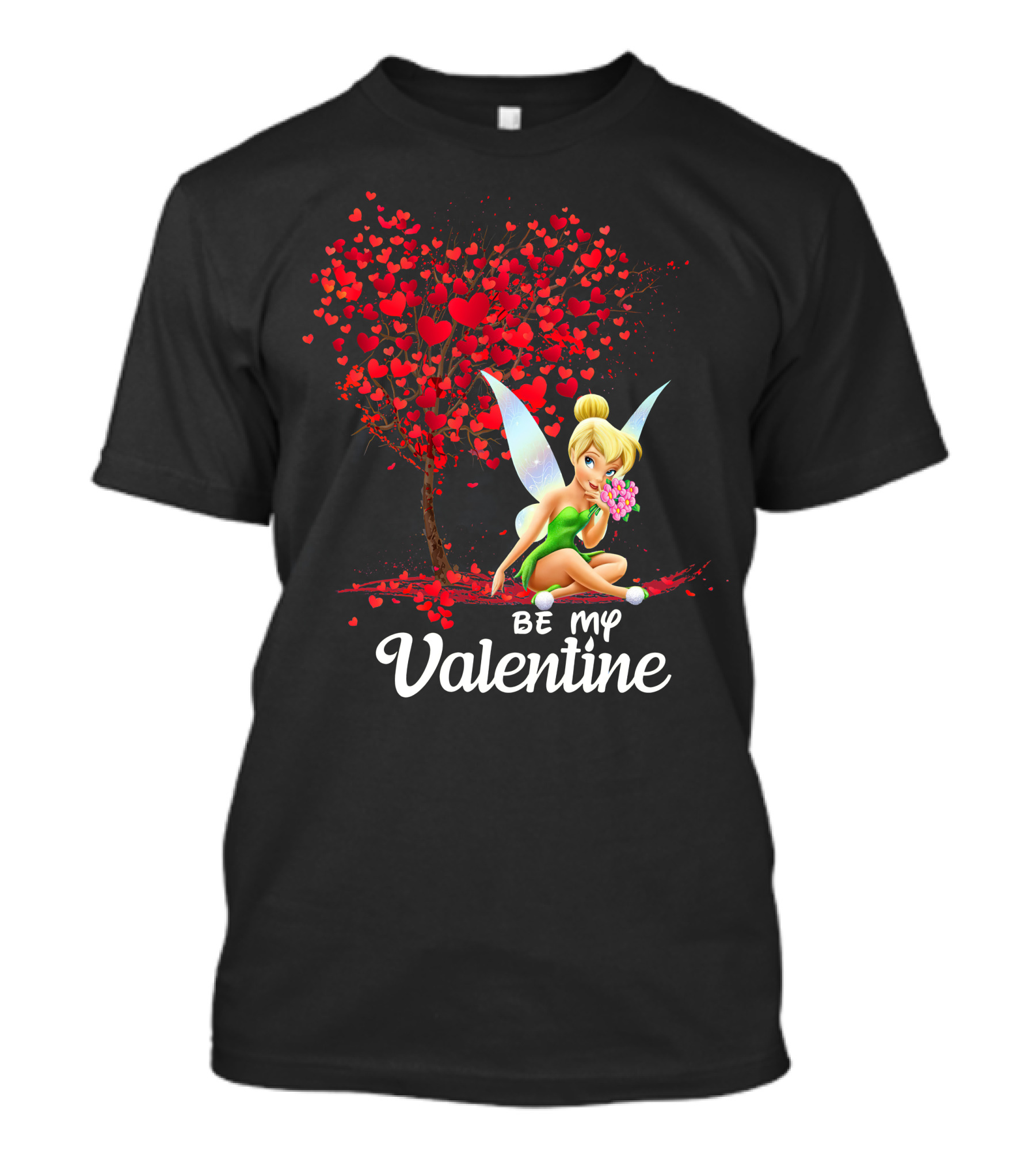 Be My Valentine Tinkerbell Hearts Tree T-Shirt