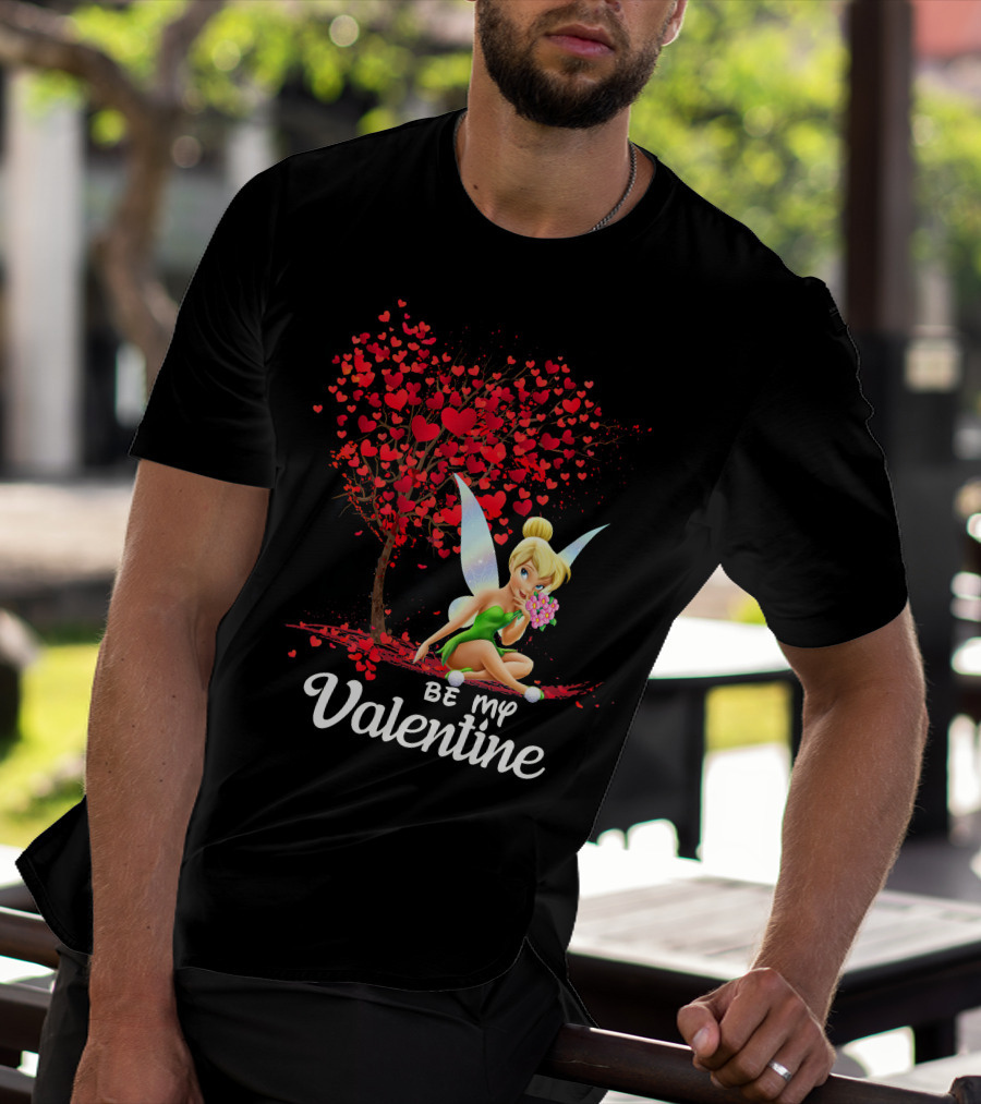 Be My Valentine Tinkerbell Hearts Tree T-Shirt