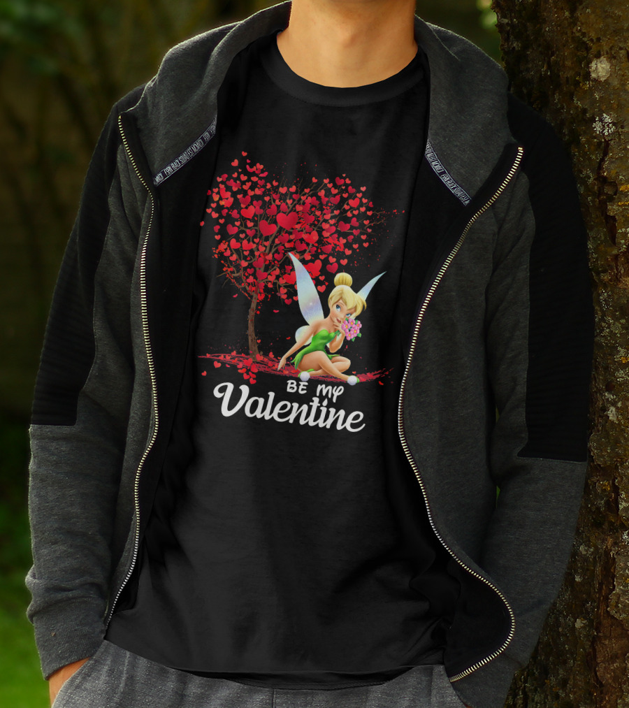 Be My Valentine Tinkerbell Hearts Tree T-Shirt
