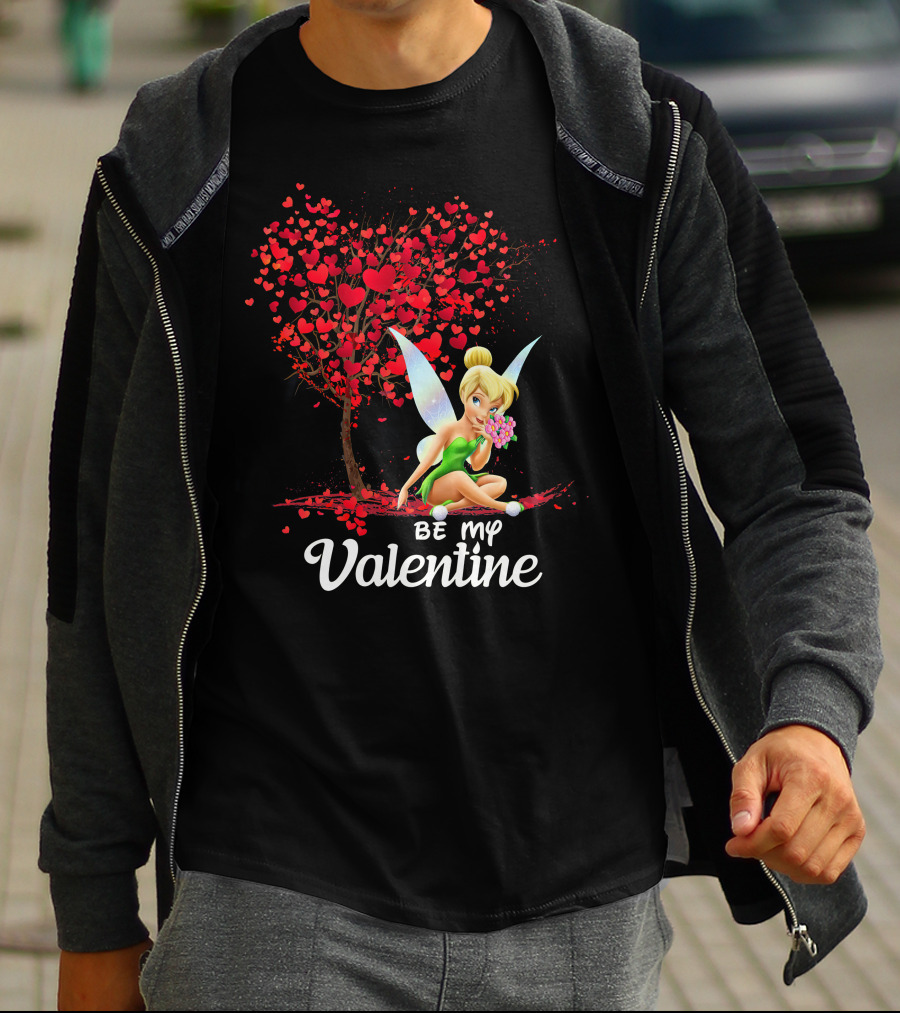 Be My Valentine Tinkerbell Hearts Tree T-Shirt