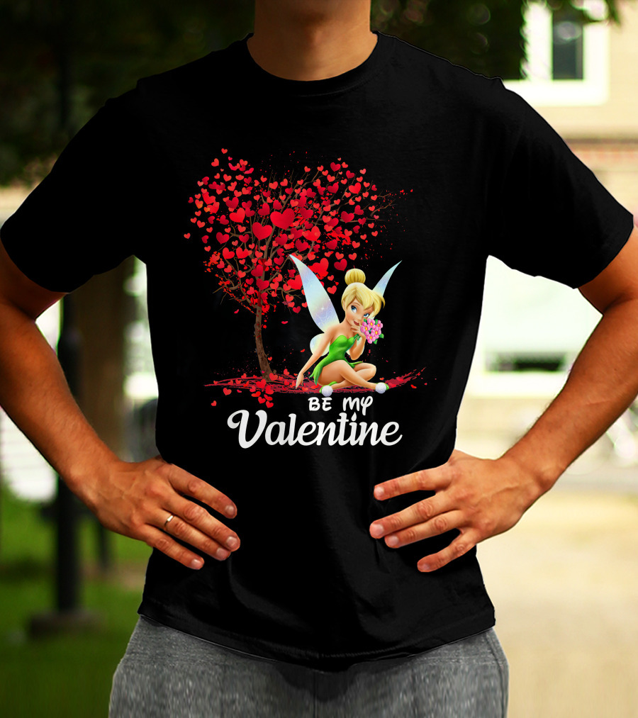 Be My Valentine Tinkerbell Hearts Tree T-Shirt
