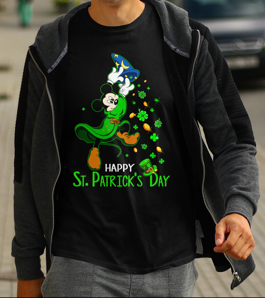 Mickey Mouse Fantasia Happy St. Patrick's Day T-Shirt