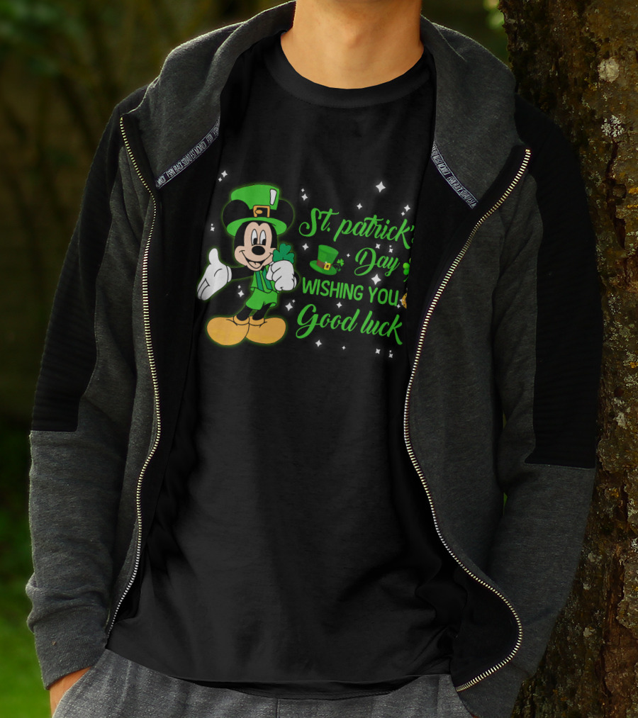 St. Patrick's Day Mickey Mouse Wishing You Good Luck T-Shirt