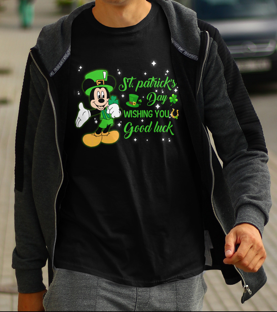 St. Patrick's Day Mickey Mouse Wishing You Good Luck T-Shirt