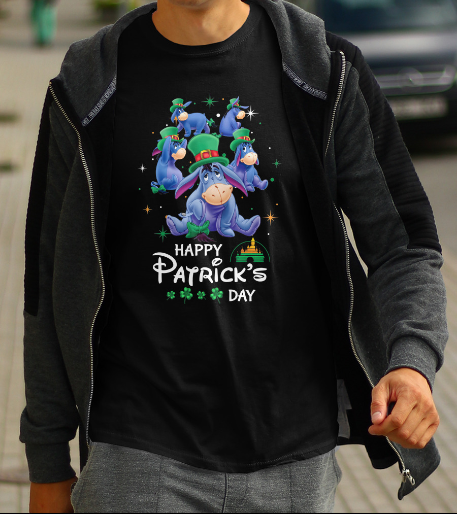 Happy Patrick's Day Eeyore With Clover Animation T-Shirt