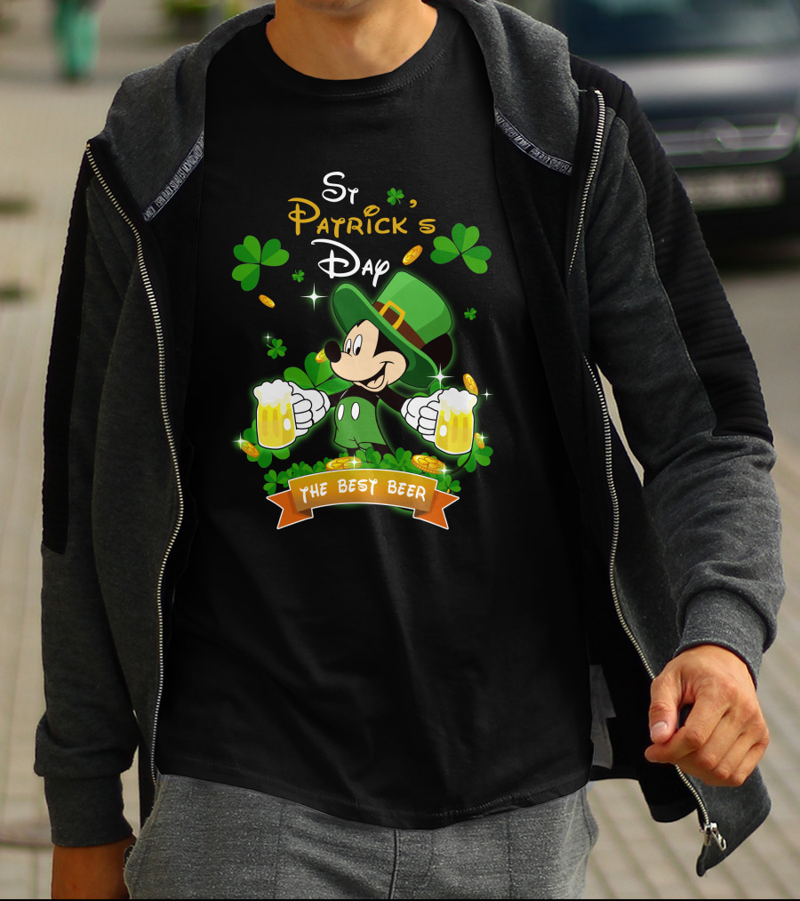 St Patrick's Day Mickey The Best Beer T-Shirt