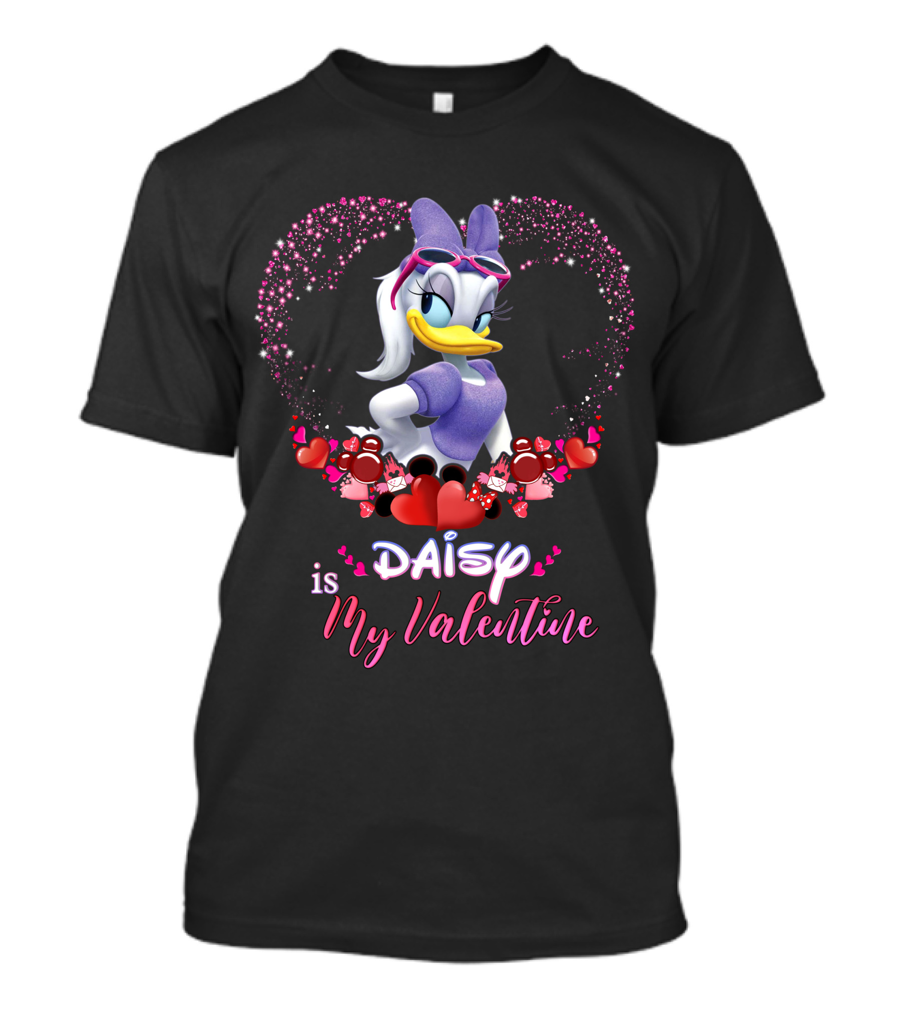 Daisy Duck Is My Valentine Hearts And Sparkles T-Shirt