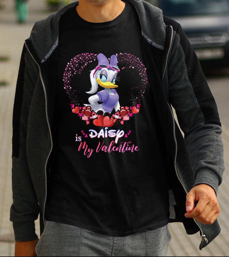 Daisy Duck Is My Valentine Hearts And Sparkles T-Shirt