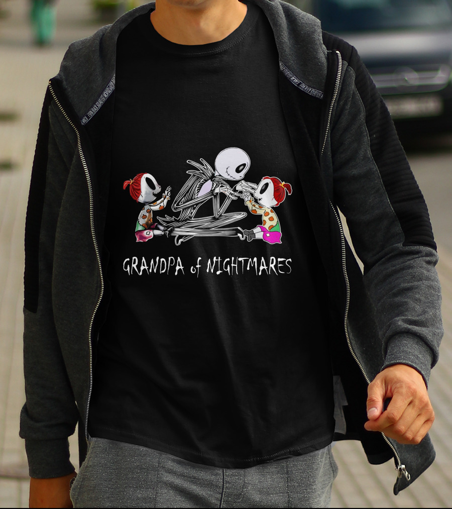 Grandpa Of Nightmares With Two Girls Iconic T-Shirt
