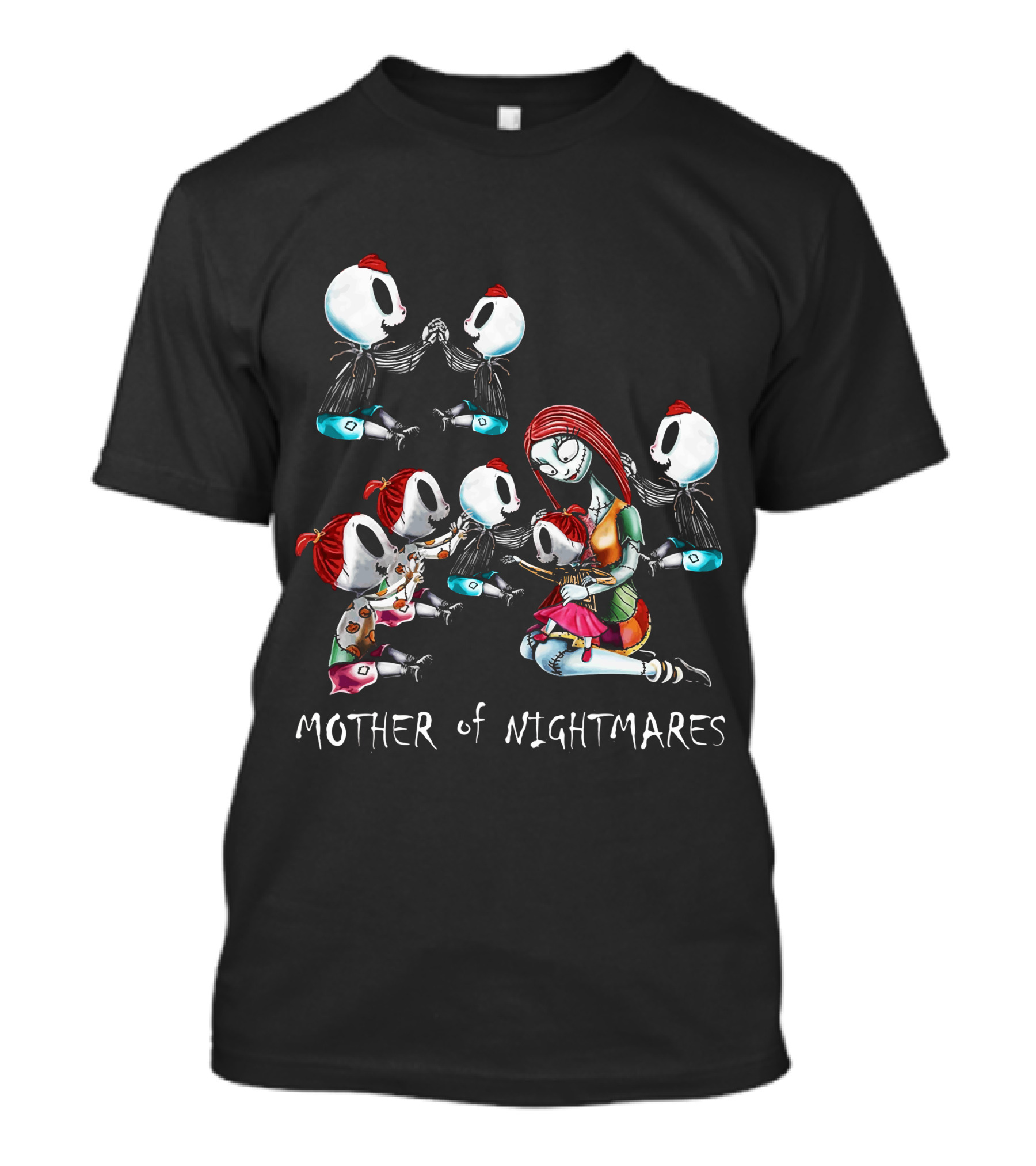 Mother Of Nightmares 4 Boys 3 Girls Halloween Themed Family Scene T-Shirt