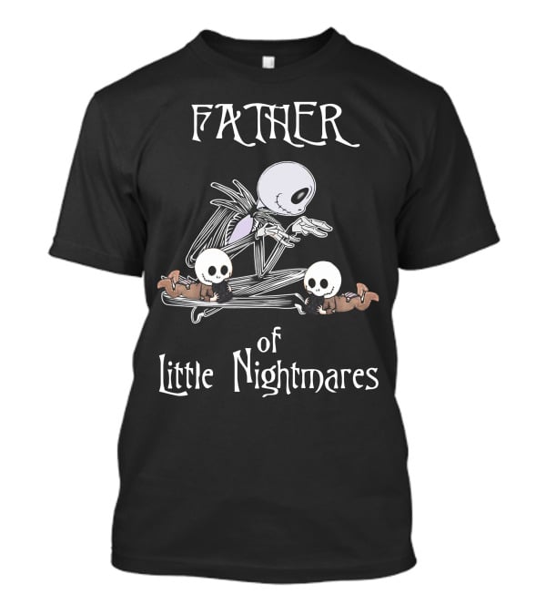 Father Of Little Nightmares Halloween Skeleton With Twin Babies T-Shirt