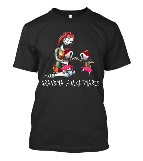 Grandma Of Nightmares With Two Girls In Striped Outfits T-Shirt