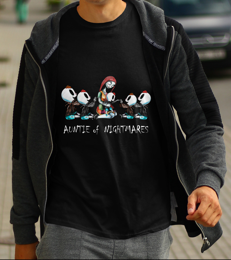 Auntie Of Nightmares Skeleton Boys Gathering T-Shirt