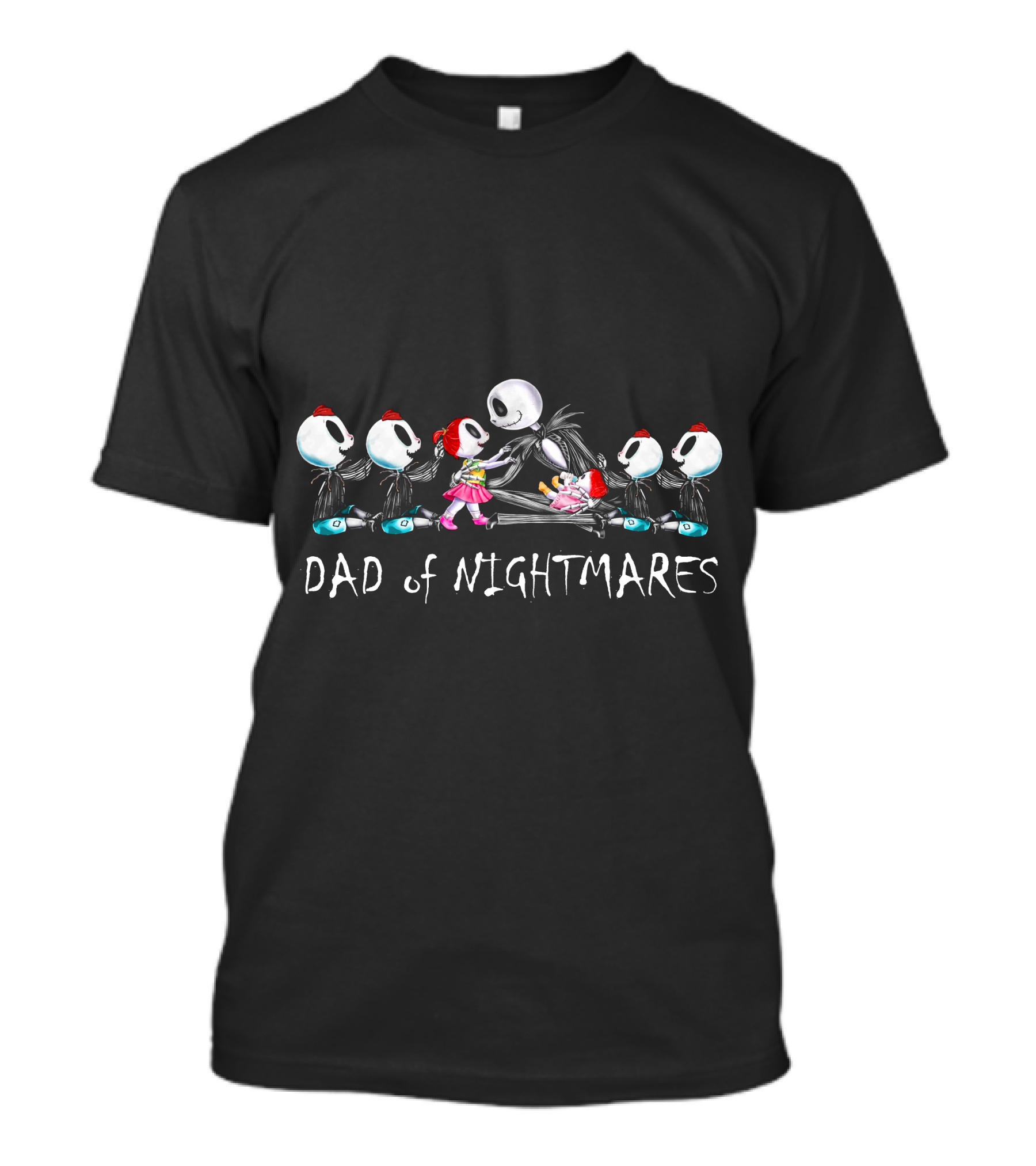 Dad Of Nightmares 4 Boys 2 Girls Halloween Characters T-Shirt