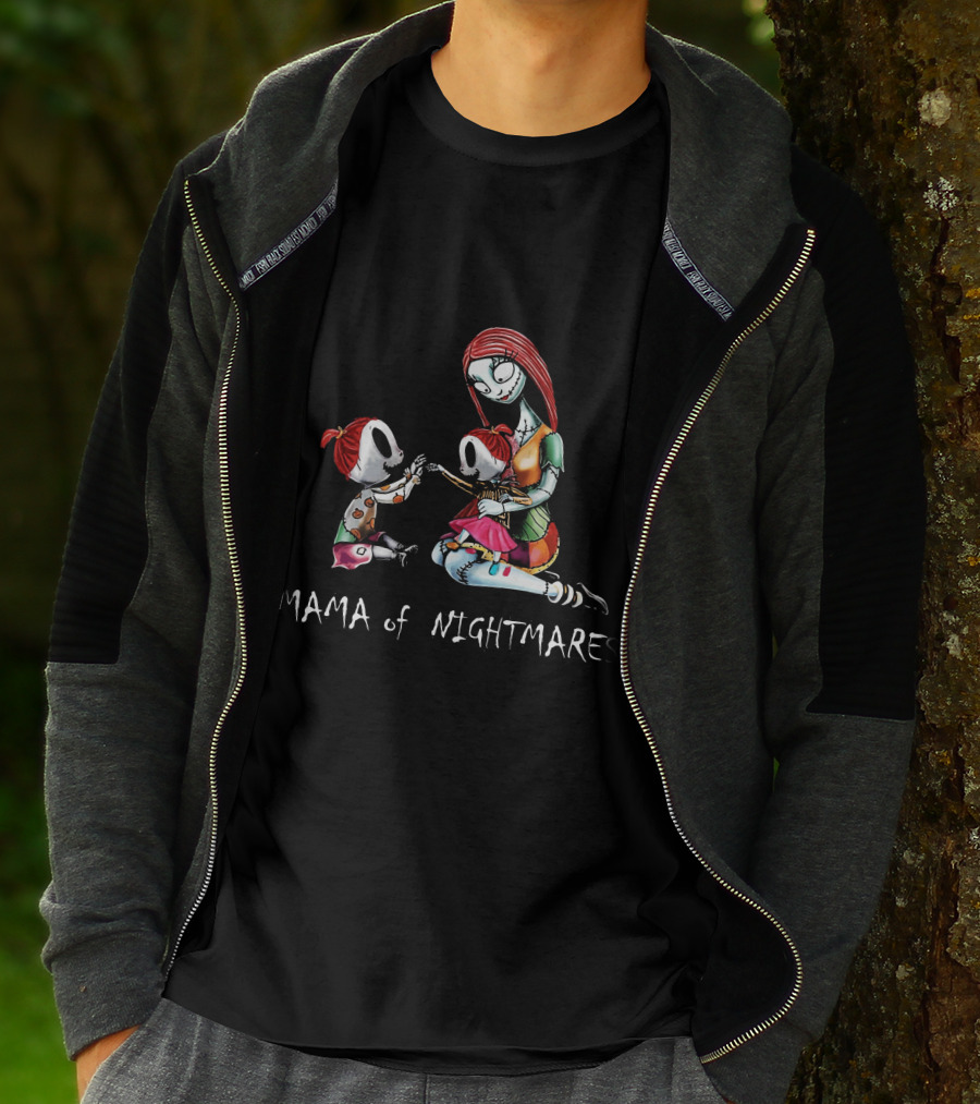 Mama Of Nightmares With Two Girls T-Shirt