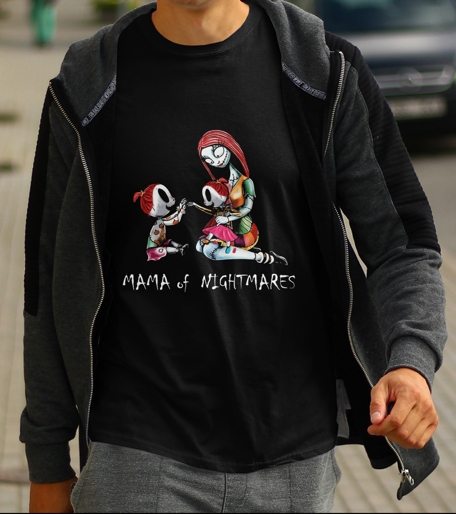 Mama Of Nightmares With Two Girls T-Shirt