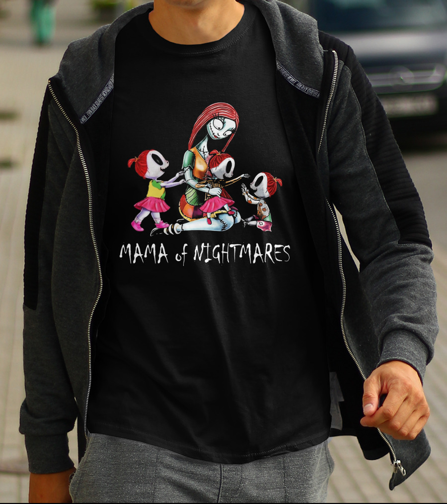 Mama Of Nightmares 3 Girls Tim Burton T-Shirt