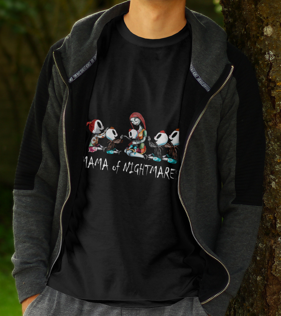 Mama Of Nightmares 4 Boys 1 Girl Halloween Character Family T-Shirt