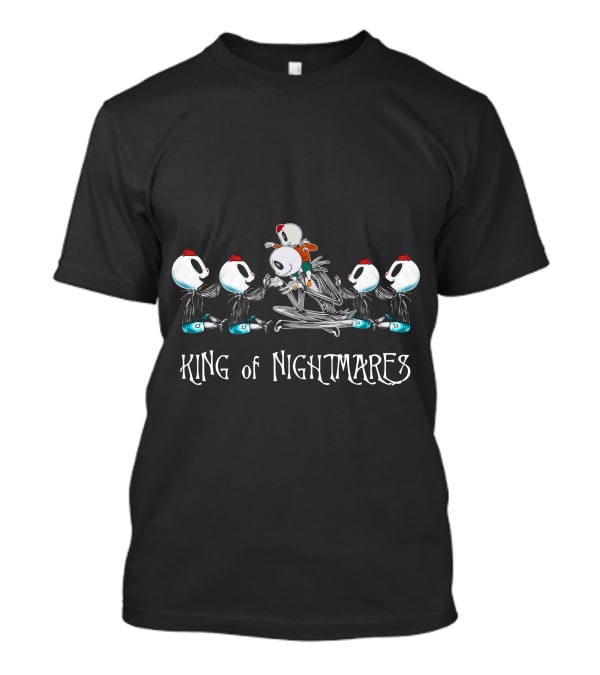 King Of Nightmares With Five Skeleton Boys Red Hats T-Shirt