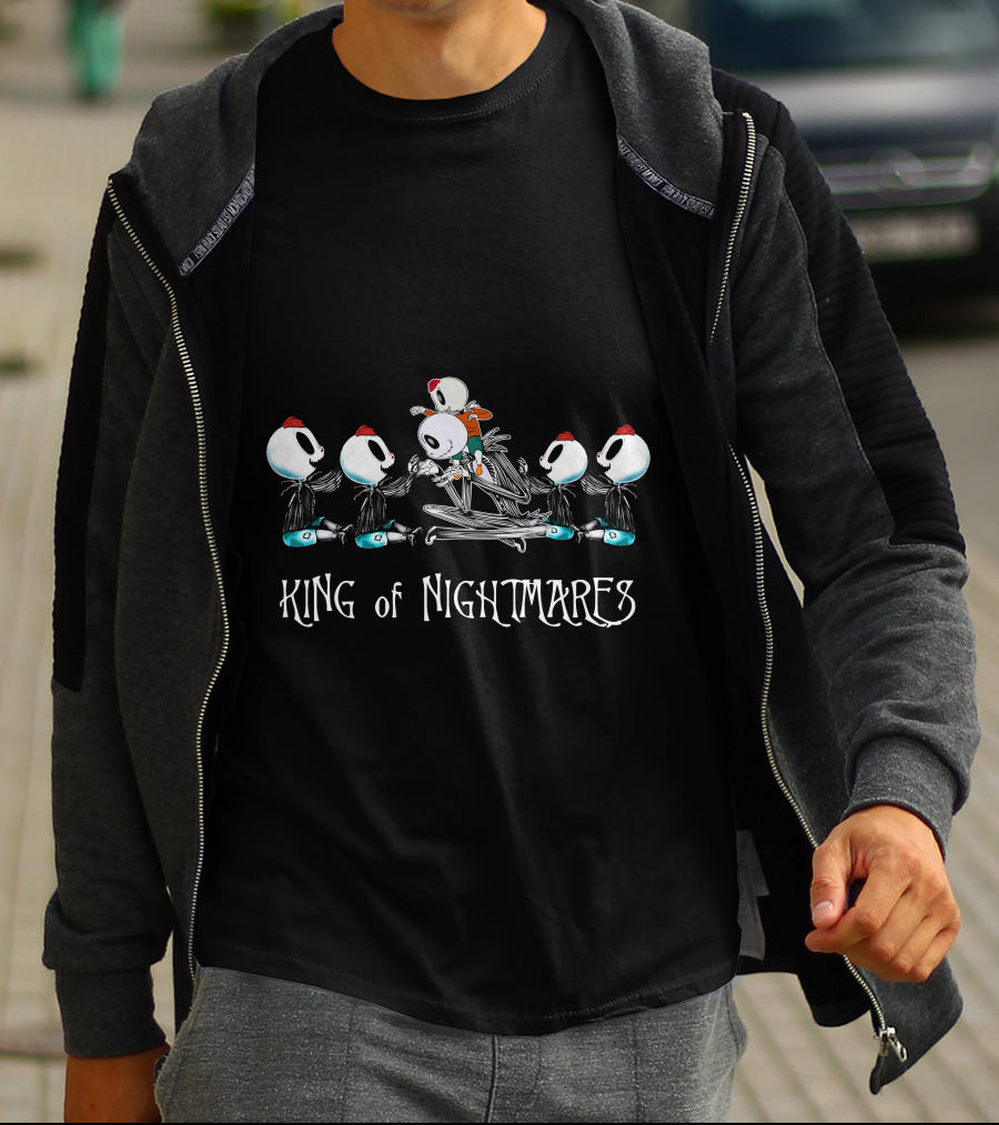 King Of Nightmares With Five Skeleton Boys Red Hats T-Shirt