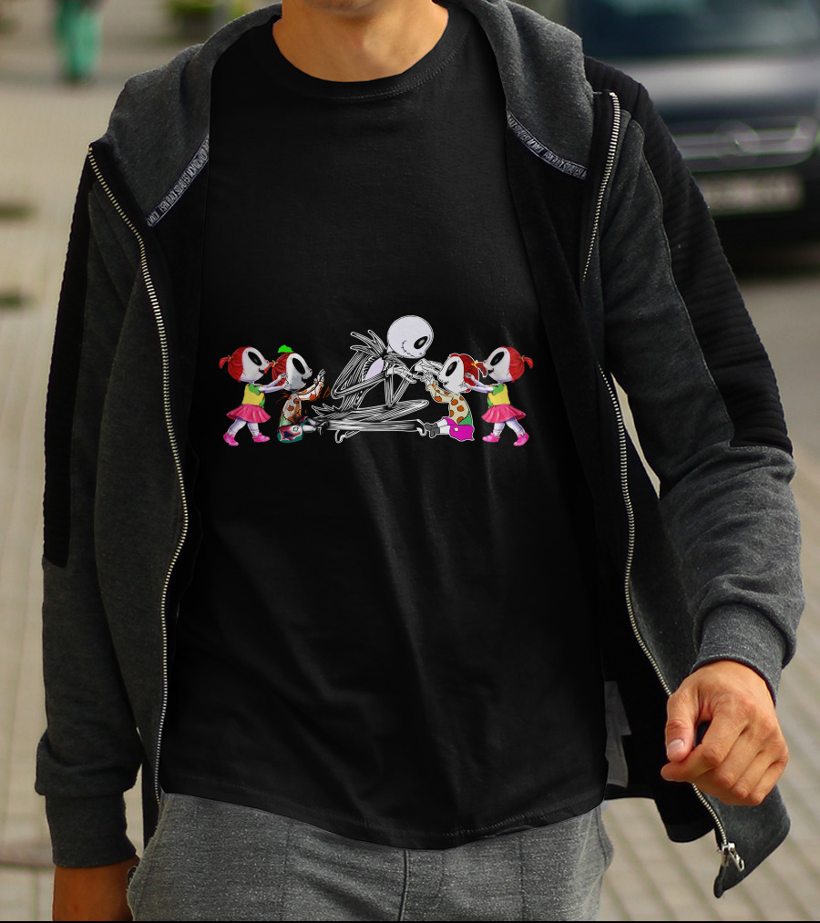 Jack And 4 Girls Skeleton Dance Party T-Shirt