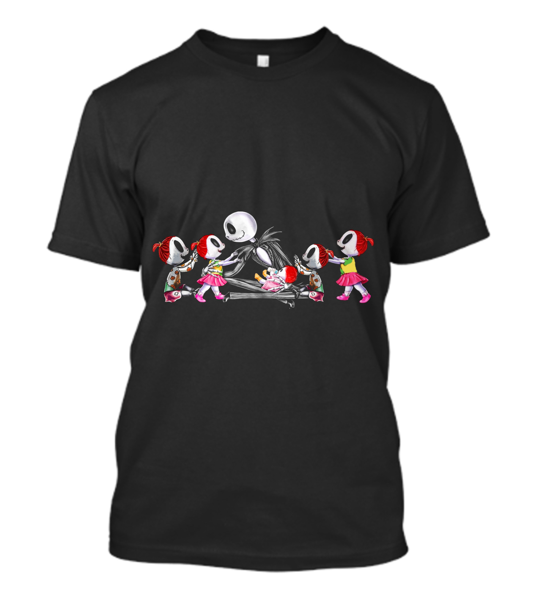 Jack Skellington And Five Chibi Girls T-Shirt