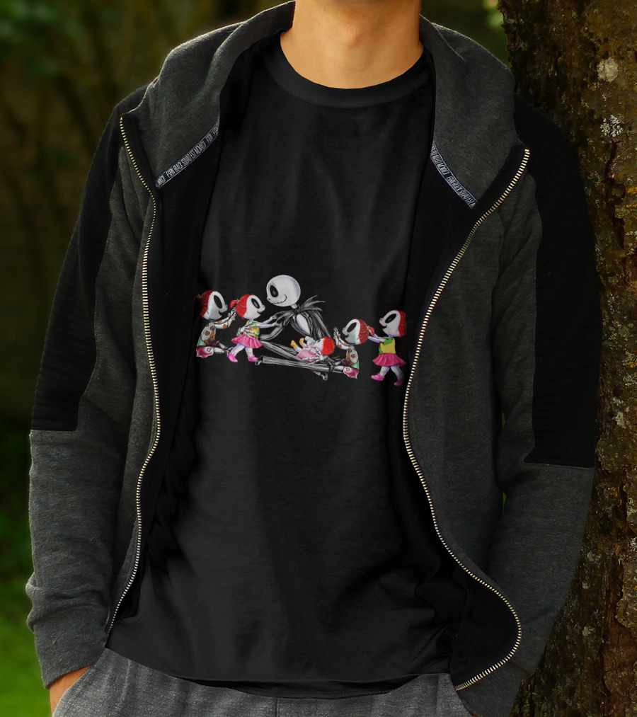Jack Skellington And Five Chibi Girls T-Shirt