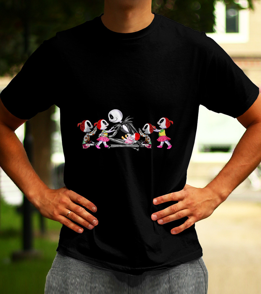 Jack Skellington And Five Chibi Girls T-Shirt