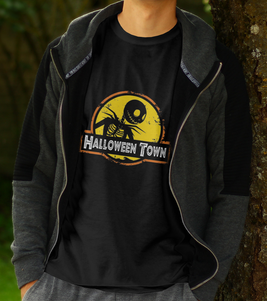 Halloween Town Skeleton Jack O'Lantern Moon T-Shirt