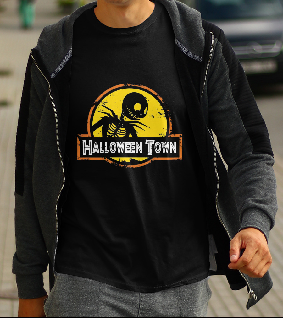 Halloween Town Skeleton Jack O'Lantern Moon T-Shirt