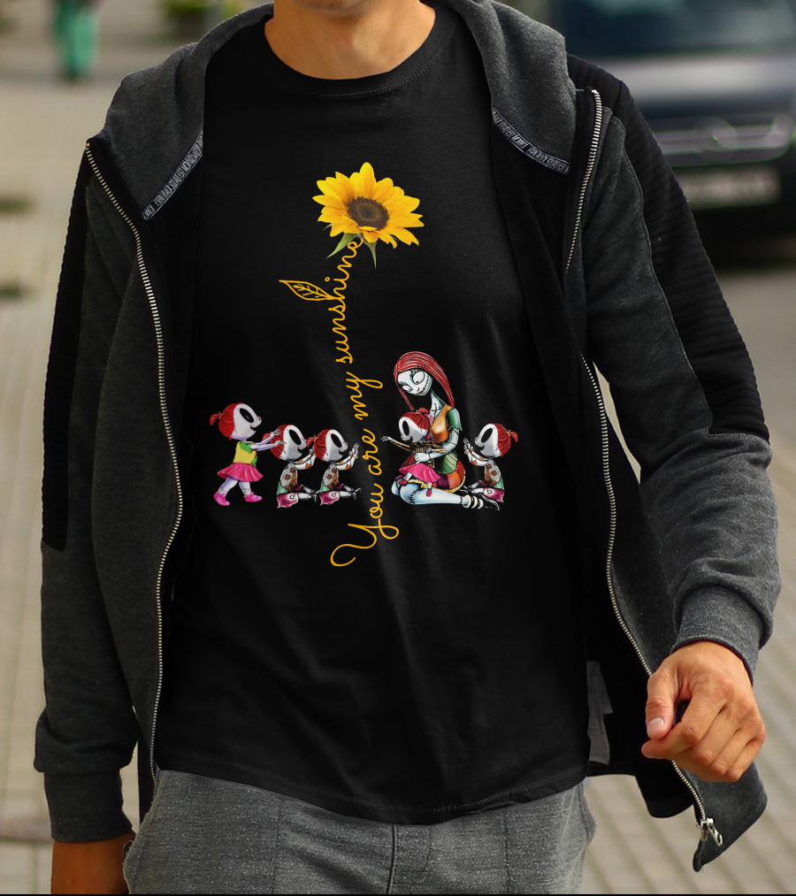 5 Girls You Are My Sunshine Sunflower Skeletons T-Shirt