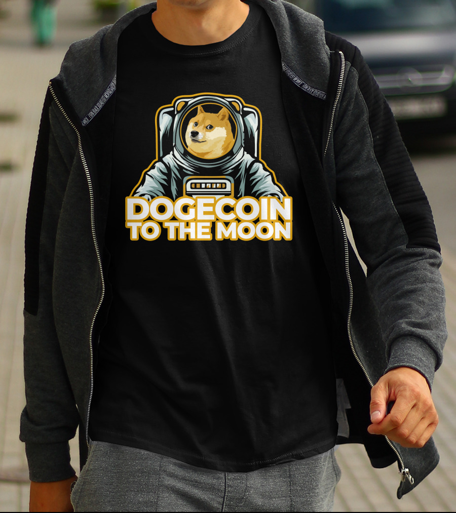 Shiba Dogecoin Astronaut Journey To The Moon T-Shirt