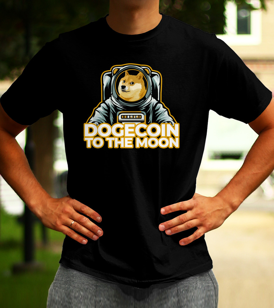 Shiba Dogecoin Astronaut Journey To The Moon T-Shirt
