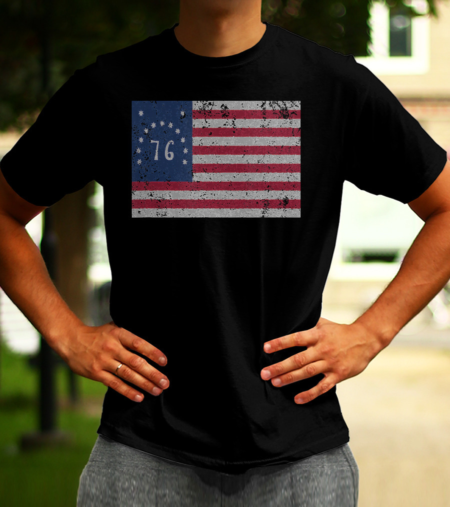 American Bennington Flag 76 United States Of America 1776 T-Shirt